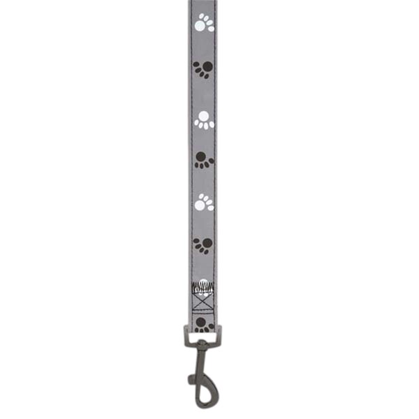 Partyanimal Reflective Pawprint Lead 6 Ft x 1 In Black - PA113992