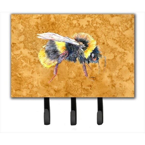 Carolines Treasures Carolines Treasures 8850TH68 6 x 9 In. Bee on Gold Leash or Key Holder - 8850TH68