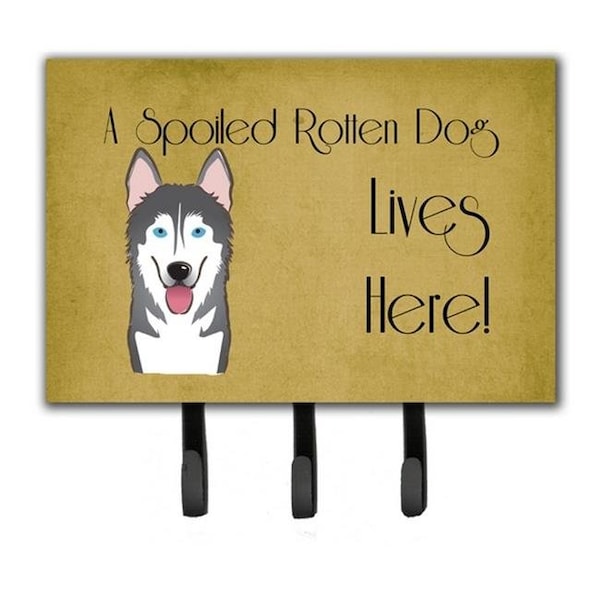 Carolines Treasures Carolines Treasures BB1466TH68 Alaskan Malamute Spoiled Dog Lives Here Leash & Key Holder - BB1466TH68