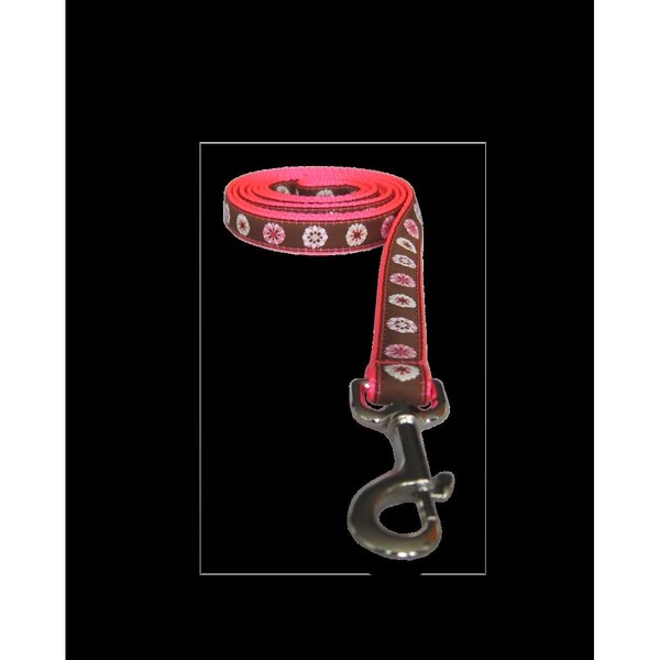 Fly Free Zone Wild Flowers Pink Dog Leash - Medium - FL2650366