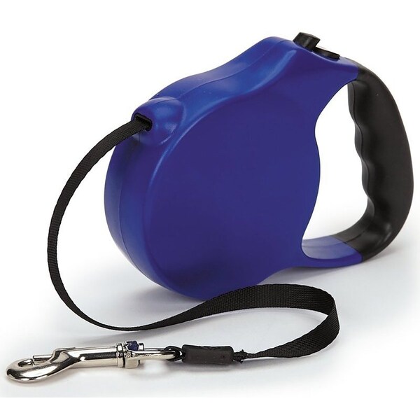 Casual Canine Belted Retractable Lead, 10 ft L, Blue, Snap Hook, S - 11610 10 19