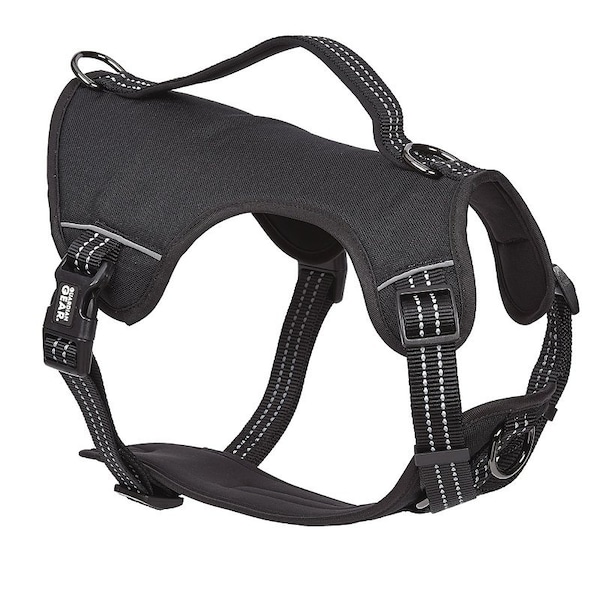 Guardian Gear Reflective Harness, 16 to 25 in, Fastening Method: O-Ring Strap, Nylon Harness, Jet Black - ZA0031 12 30
