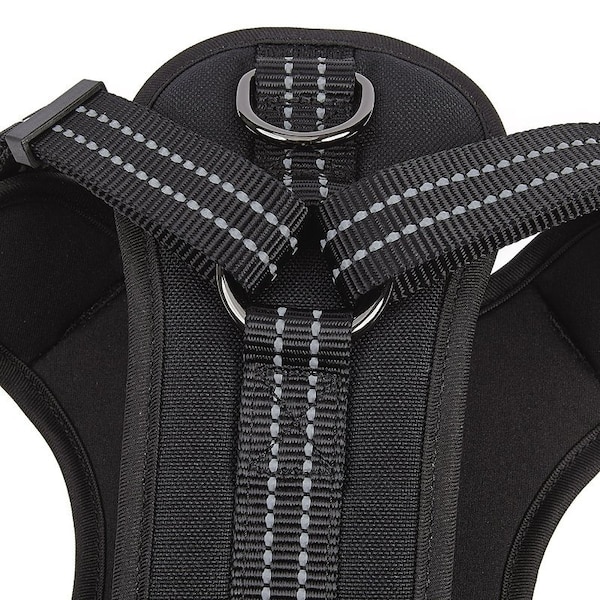 Guardian Gear Reflective Harness, 16 to 25 in, Fastening Method: O-Ring Strap, Nylon Harness, Jet Black - ZA0031 12 30
