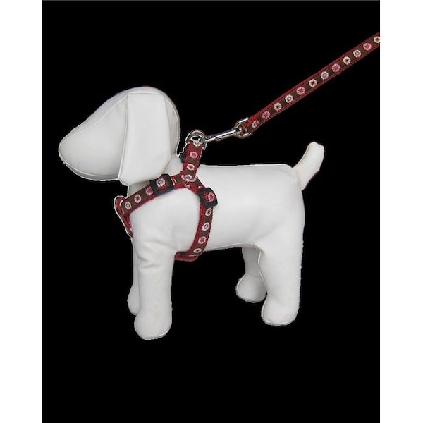 Sassy Dog Wear Sassy Dog Wear WILD FLOWER RED3-H Wild Flowers Red Dog Harness - Adjusts 18 - 24 in. - Medium - WILD FLOWER RED3-H