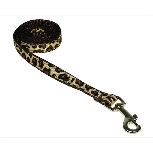 Sassy Dog Wear 4 ft. Leopard Dog Leash- Natural - Extra Small - LEOPARD-NATURAL1-L