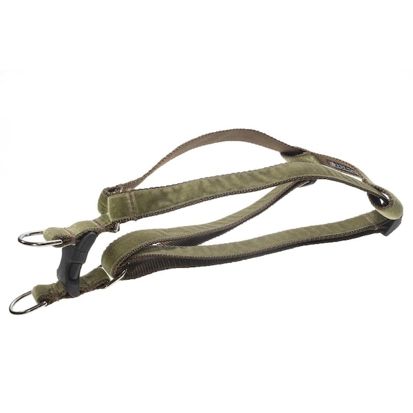 Sassy Dog Wear Velvet Olive Dog Harness Adjusts 23 35 in. Large - VELVET OLIVE4-H