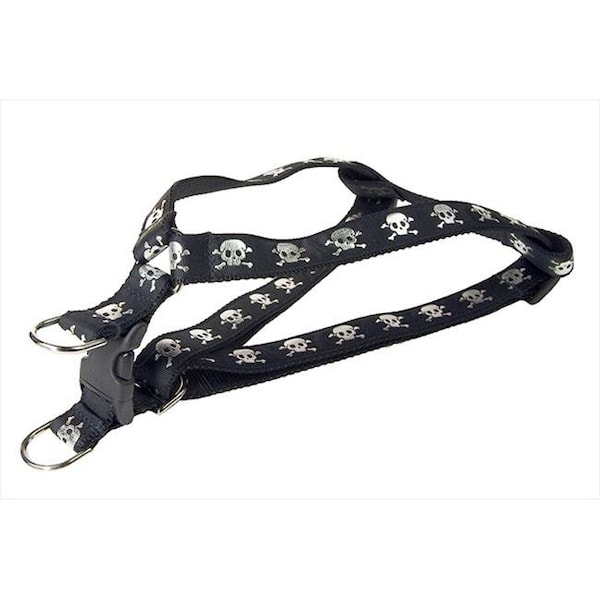 Sassy Dog Wear Sassy Dog Wear REFLECTIVE SKULL-BLACK3-H Reflective Skull Dog Harness; Black - Medium - REFLECTIVE SKULL-BLACK3-H