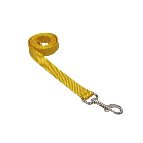 Sassy Dog Wear Nylon Webbing Dog Leash Extra Small Yellow - SOLID YELLOW XS-L