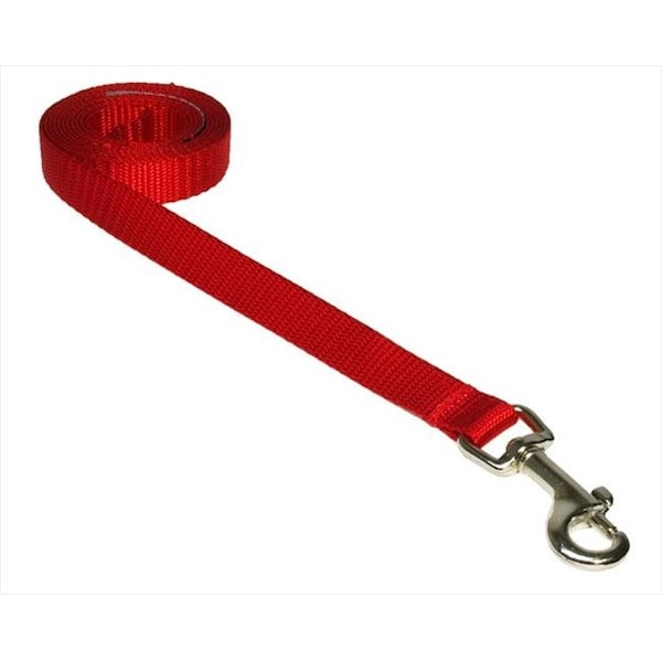 Sassy Dog Wear Sassy Dog Wear SOLID RED XS-L 4 ft. Nylon Webbing Dog Leash; Red - Extra Small - SOLID RED XS-L