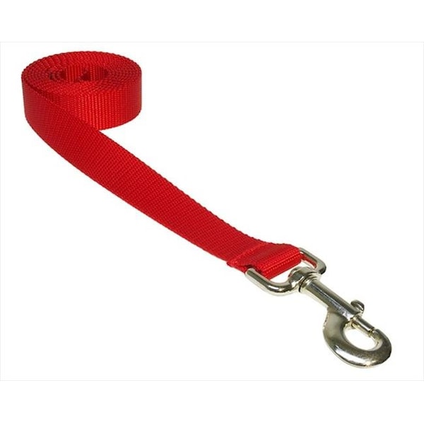 Sassy Dog Wear Sassy Dog Wear SOLID RED SM-L 4 ft. Nylon Webbing Dog Leash; Red - Small & Medium - SOLID RED SM-L