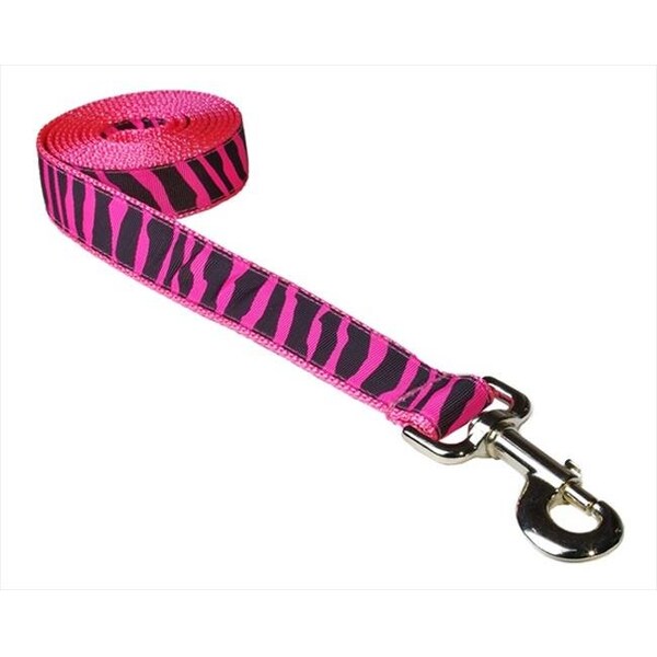 Sassy Dog Wear Sassy Dog Wear ZEBRA-PINK4-L 6 ft. Zebra Dog Leash; Pink - Large - ZEBRA-PINK4-L