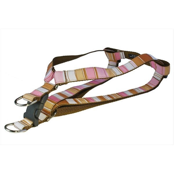 Sassy Dog Wear STRIPE-BROWN-MULTI2-H Stripe Dog Harness- Brown - Small - STRIPE-BROWN/MULTI2-H