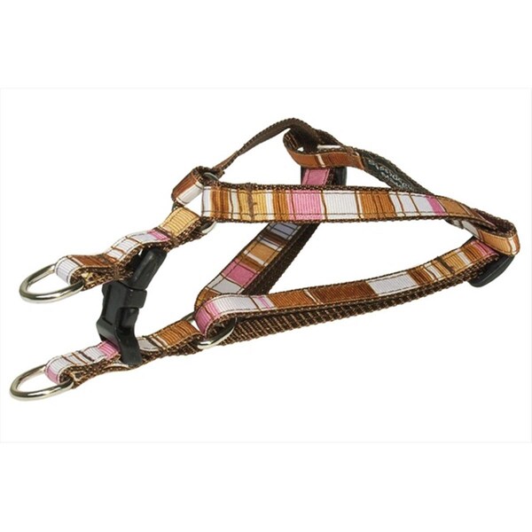 Sassy Dog Wear STRIPE-BROWN-MULTI1-H Stripe Dog Harness- Brown - Extra Small - STRIPE-BROWN/MULTI1-H