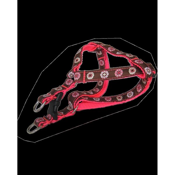 Sassy Dog Wear Wild Flowers Pink Dog Harness Adjusts 15 21 in. Small - WILD FLOWER PINK2-H