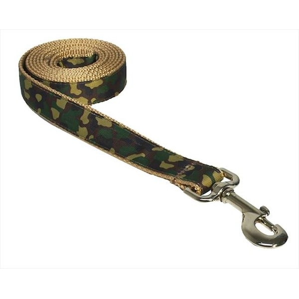 Fly Free Zone CAMOUFLAGE-TAN-GRN3-L 6 ft. Camouflage Dog Leash - Tan & Green; Medium - FL124384