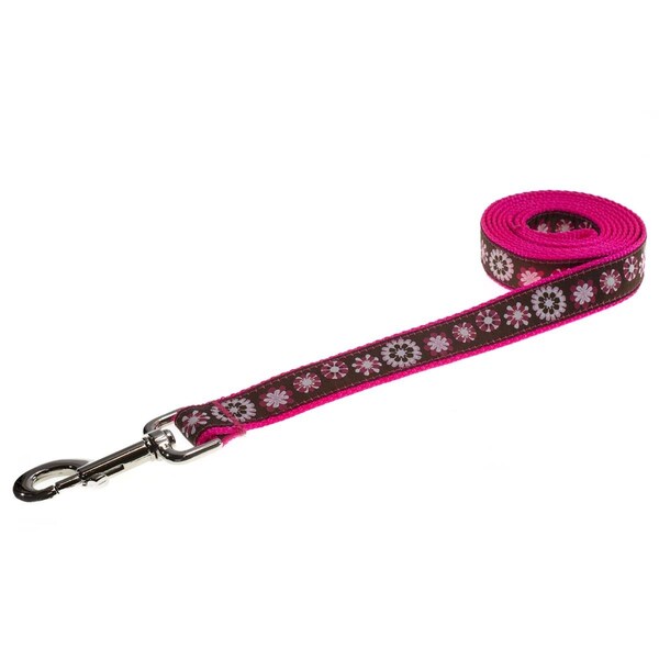 Sassy Dog Wear Wild Flowers Pink Dog Leash Large - WILD FLOWER PINK4-L