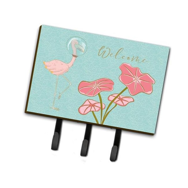 Carolines Treasures Carolines Treasures BB8532TH68 Flamingo Welcome Leash or Key Holder - BB8532TH68