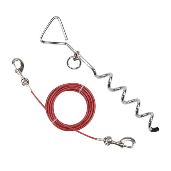 Coastal Pet Titan Spiral Tie Out Stake & Heavy Tie Out Cable Combo - 2472
