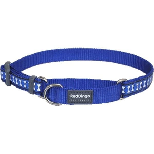 Red Dingo Red Dingo MC-RB-DB-LG Martingale Dog Collar Reflective Dark Blue; Large - MC-RB-DB-LG