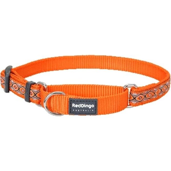Red Dingo Red Dingo MC-SE-OR-ME Martingale Dog Collar Design Snake Eyes Orange; Medium - MC-SE-OR-ME