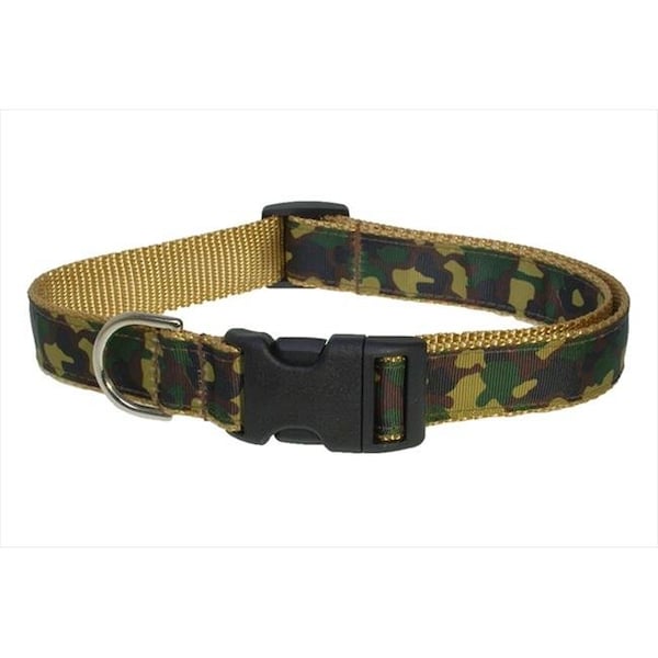 Sassy Dog Wear Sassy Dog Wear CAMOUFLAGE-TAN-GRN2-C Camouflage Dog Collar - Tan & Green; Small - CAMOUFLAGE-TAN/GRN2-C