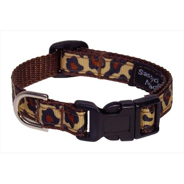Sassy Dog Wear Sassy Dog Wear LEOPARD-NATURAL1-C Leopard Dog Collar; Natural - Extra Small - LEOPARD-NATURAL1-C