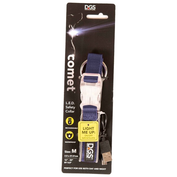 Dgs Pet Products LED Safety Dog Collar, Rechargeable - DGSLGUC4135