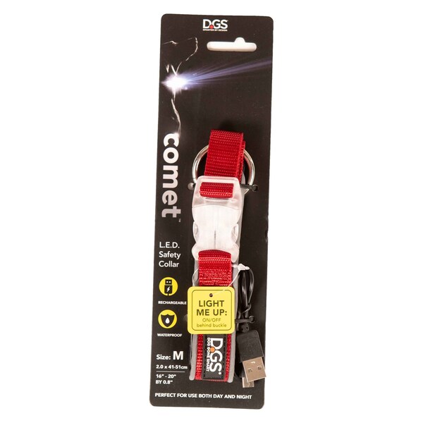 Dgs Pet Products LED Safety Dog Collar, Rechargeable - DGSLGUC4106