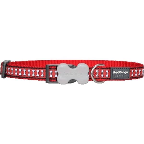 Red Dingo Red Dingo DC-RB-RE-LG Dog Collar Reflective Red; Large - DC-RB-RE-LG