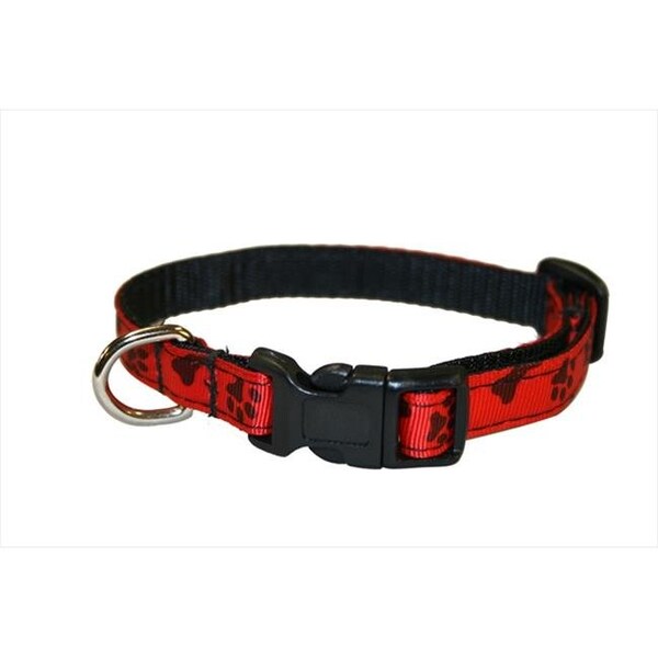 Fly Free Zone PAWS-BONES-POPPY1-C Paws & Bones-Poppy Dog Collar; Red - Extra Small - FL516004