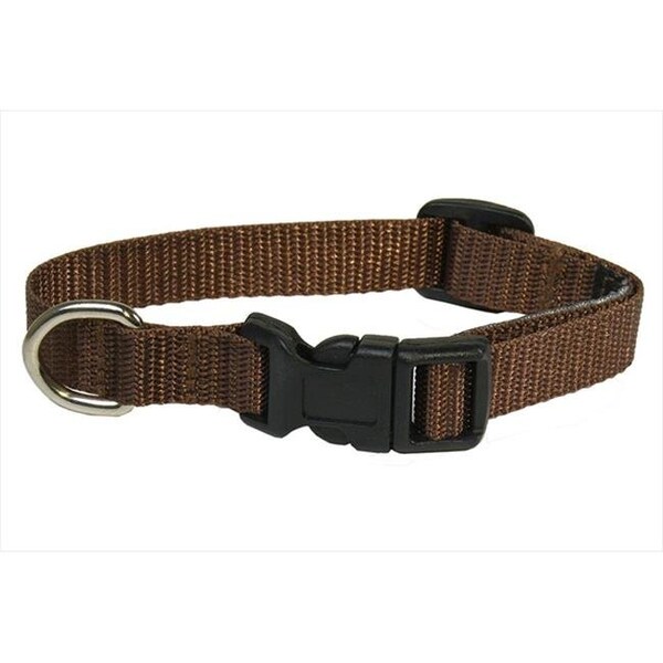 Sassy Dog Wear Sassy Dog Wear SOLID BROWN XS-C Nylon Webbing Dog Collar; Brown - Extra Small - SOLID BROWN XS-C