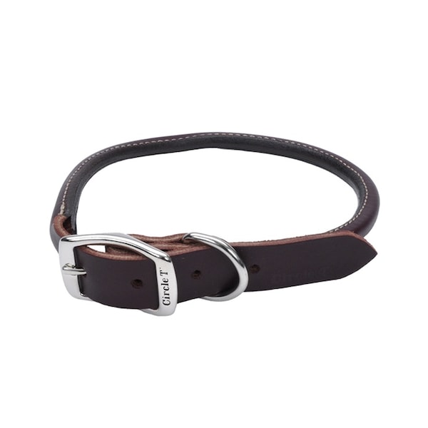 Coastal Pet Circle T Latigo Leather Dog Collar Round 3/4" 18" - 3802-18