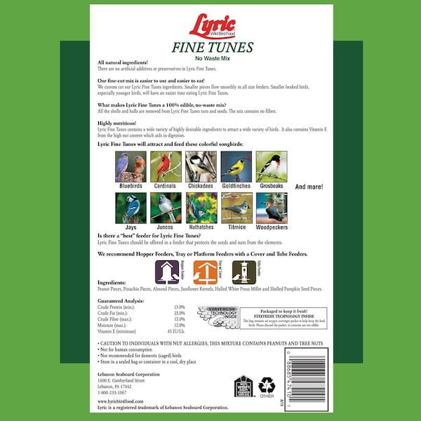 Lyric Lyric Fine Tunes Assorted Species Peanut Pieces Wild Bird Food 15 lb - 26-47410