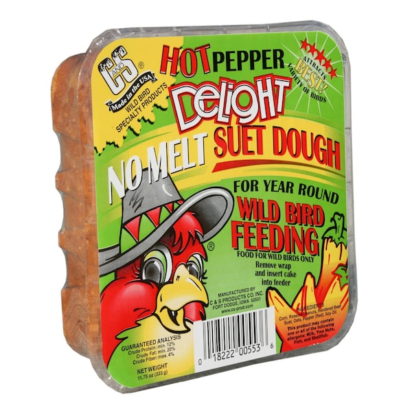 C&S Products C&S Products Hot Pepper Delight Assorted Species Beef Suet Wild Bird Food 11.75 oz - 12553