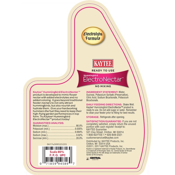 Kaytee Products Kaytee ElectroNectar Hummingbird Sucrose Nectar 64 oz - 100508147