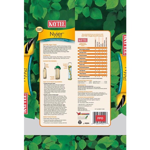 Kaytee Products Kaytee Nyjer Songbird Nyger Thistle Seed Wild Bird Food 3 lb - 100061916