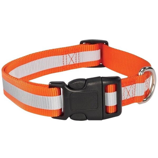 Boss Pet Guardian Gear Reflective Dog Collar, Buckle Link, 18 to 26 in L, 1 in W, Nylon, Orange - ZA984 18 69