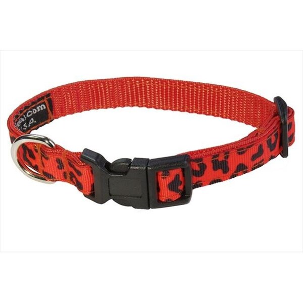 Sassy Dog Wear Sassy Dog Wear LEOPARD-ORANGE1-C Leopard Dog Collar; Orange - Extra Small - LEOPARD-ORANGE1-C