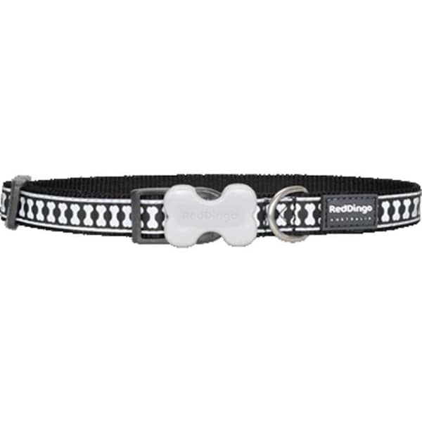 Red Dingo Red Dingo DC-RB-BB-LG Dog Collar Reflective Black; Large - DC-RB-BB-LG