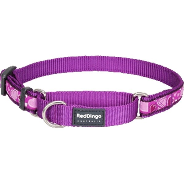 Red Dingo Martingale Dog Collar Design Breezy Love Purple, Medium - RE437154