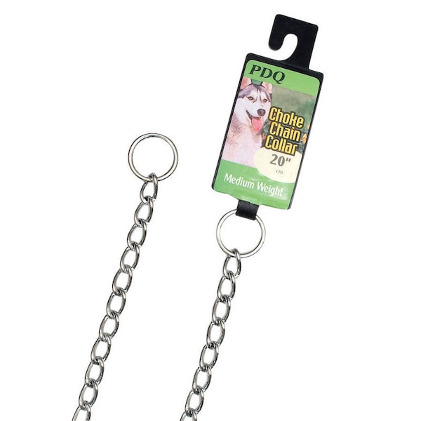 Pdq PDQ Silver Steel Dog Choke Chain Collar Large - 12920