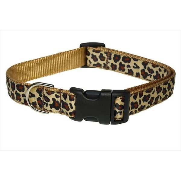 Sassy Dog Wear Sassy Dog Wear LEOPARD-NATURAL3-C Leopard Dog Collar; Natural - Medium - LEOPARD-NATURAL3-C