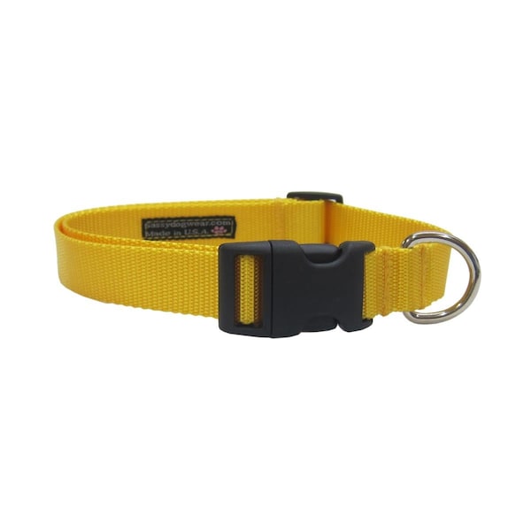 Sassy Dog Wear Nylon Webbing Dog Collar, Yellow - Medium - SA455473