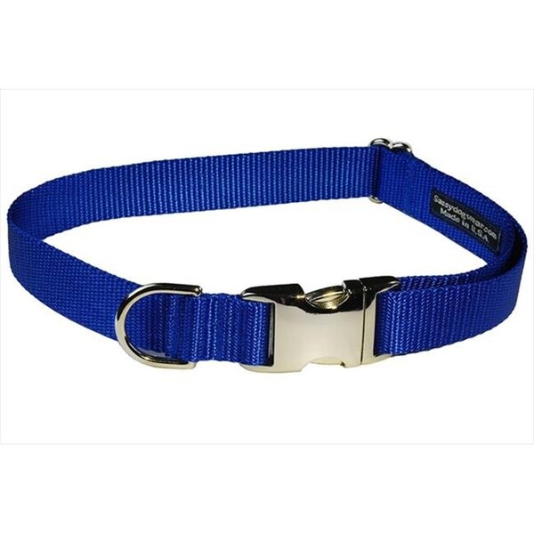 Sassy Dog Wear Sassy Dog Wear SOLID BLUE-METAL BUCKLE SM-C Aluminum Buckles Dog Collar; Blue - Small - SOLID BLUE-METAL BUCKLE SM-C