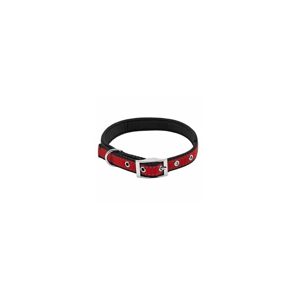 Pet Expert Dog Collar, Padded, Red/Black Reflective, 3/4 x 20-In. - PE224078