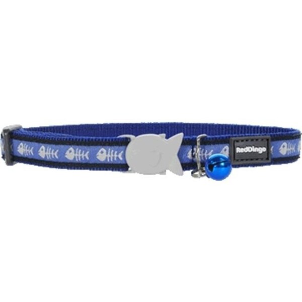 Red Dingo Red Dingo CC-SK-DB-SM Cat Collar Design Fish Bone Blue - CC-SK-DB-SM