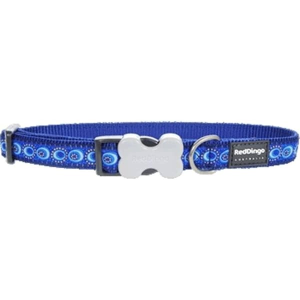 Red Dingo Red Dingo DC-CO-DB-LG Dog Collar Design Cosmos Dark Blue; Large - DC-CO-DB-LG