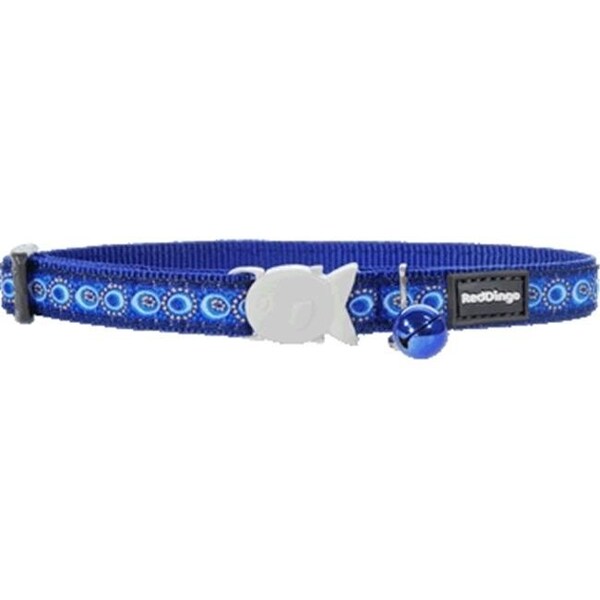 Red Dingo Red Dingo CC-CO-DB-SM Cat Collar Design Cosmos Dark Blue - CC-CO-DB-SM