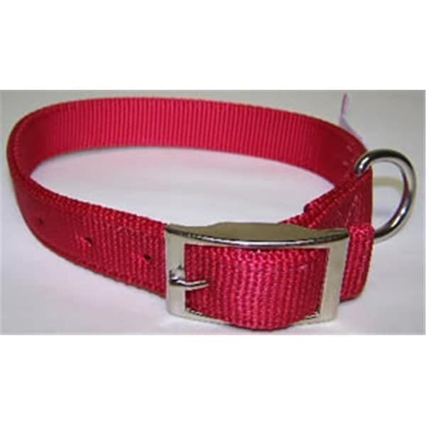 Omni Pet No115N RD23 Nylon Collar Double Ply 1inx23in Color Red - 44511563