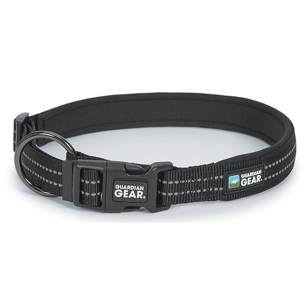 Guardian Gear Dog Collar, O-Ring Link, 16 to 30 in L Collar, Nylon, Jet Black - ZA0006 16 30